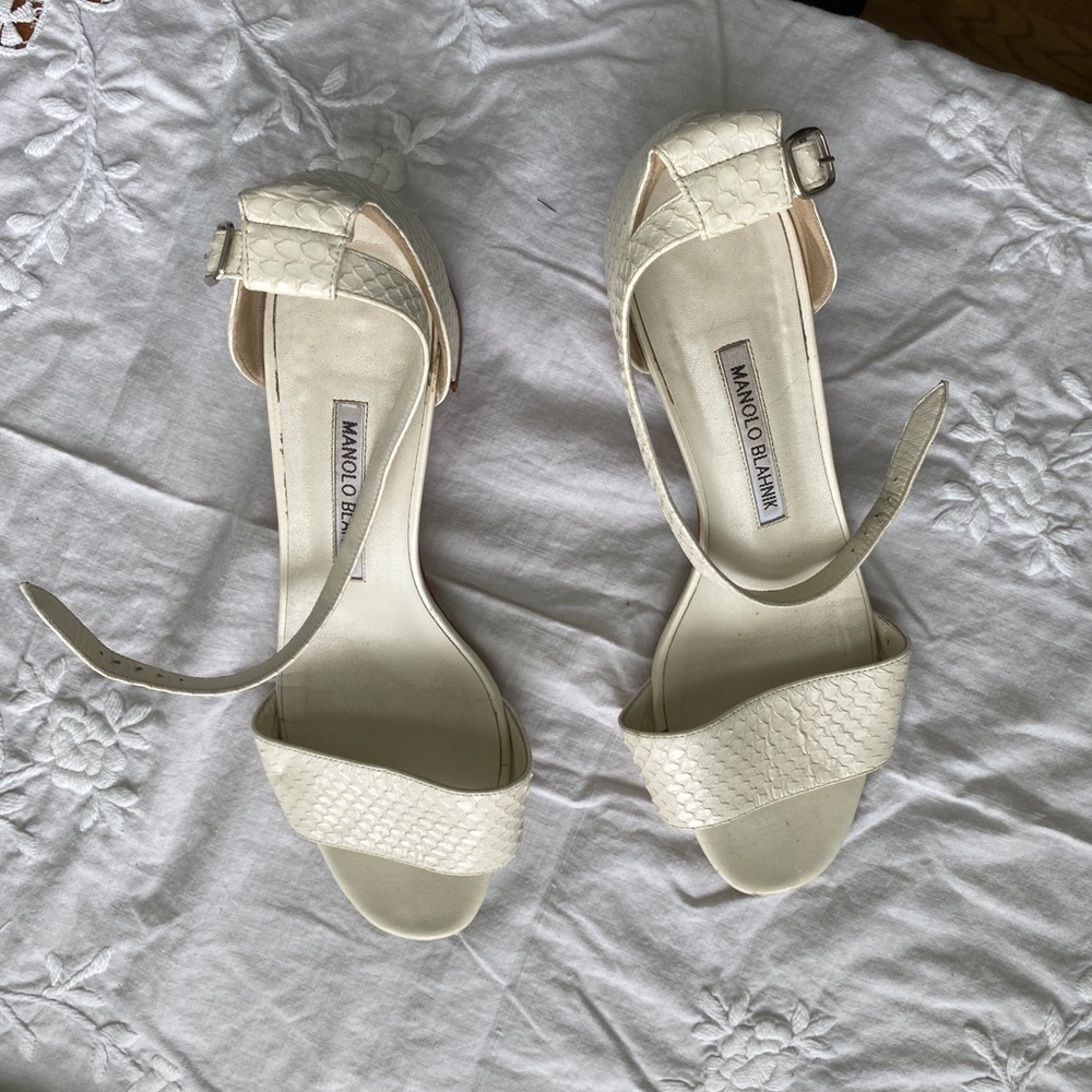 White Manolo Blahnik Heels